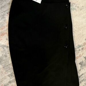 Express Black Pencil Skirt with Button Accents